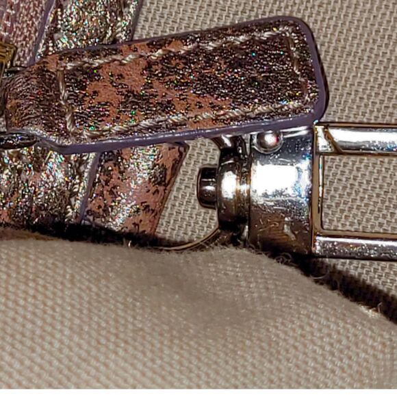 Cole Haan Metallic Brown Leather Double Handled  Satchel Shoulder Bag-Preowned - Picture 9 of 16